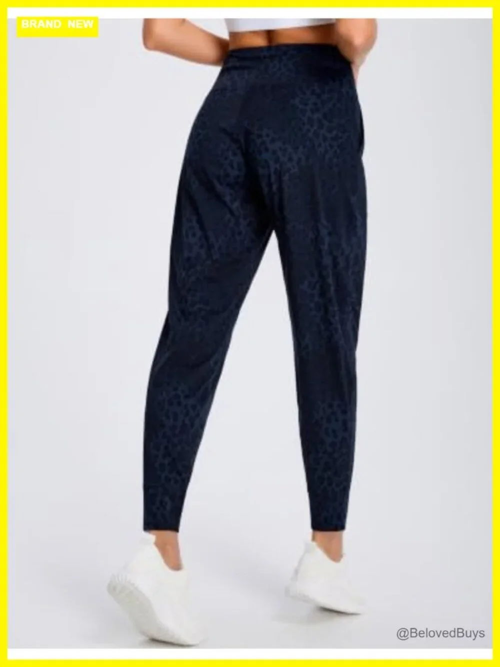 Polyamide Spandex Joggers with Pockets Tummy Control Tapered Ankle